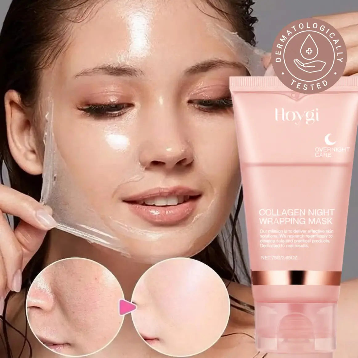 Máscara Coreana Noturna Envelopante de Colágeno Anti-Idade (#1 Mais Vendido)