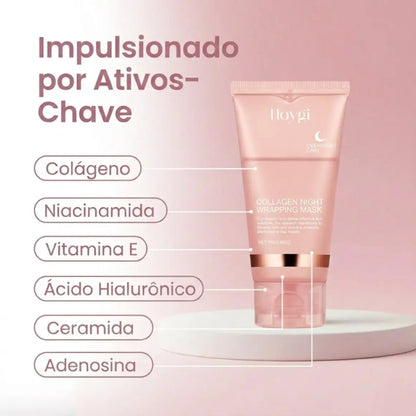 Máscara Coreana Noturna Envelopante de Colágeno Anti-Idade (#1 Mais Vendido)