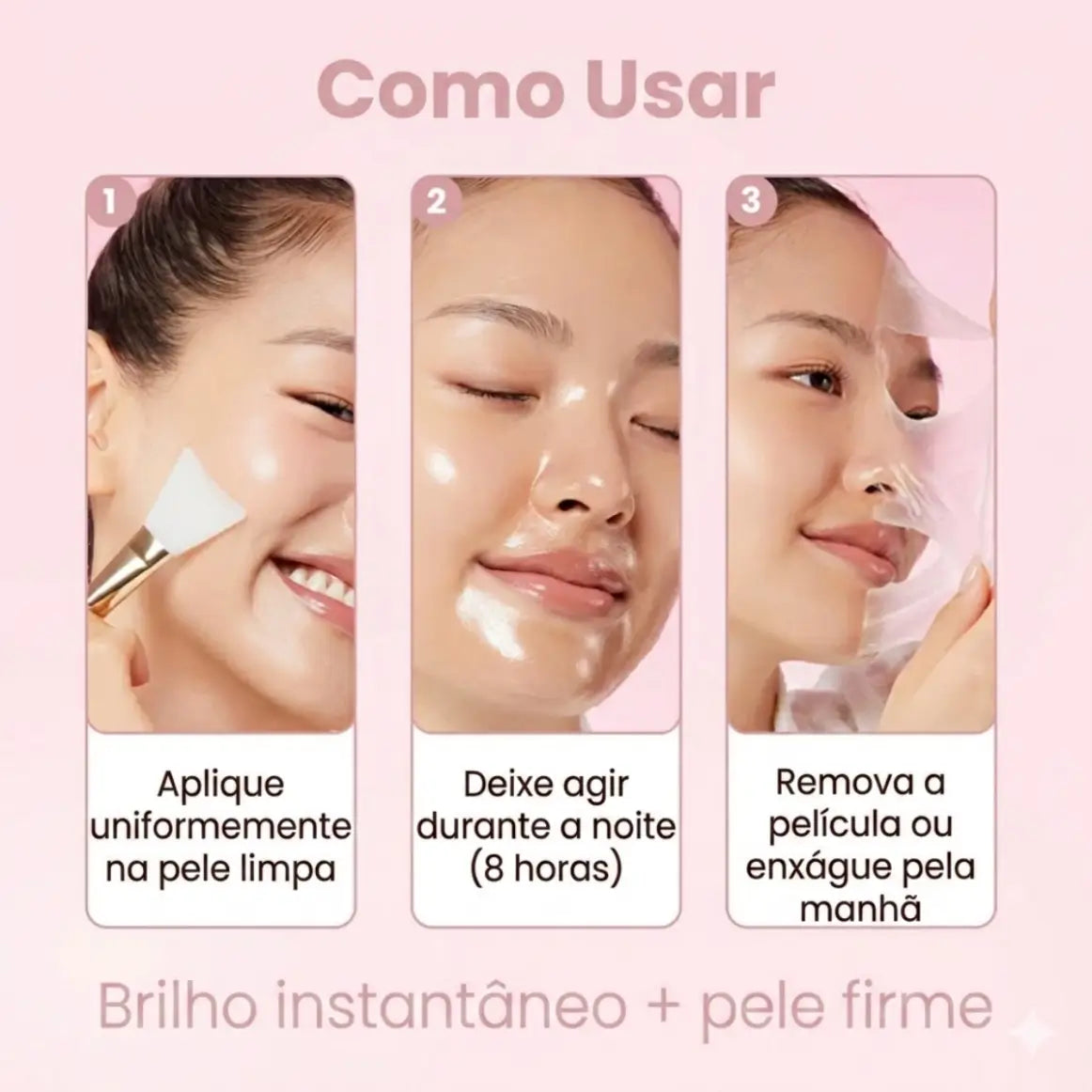 Máscara Coreana Noturna Envelopante de Colágeno Anti-Idade (#1 Mais Vendido)
